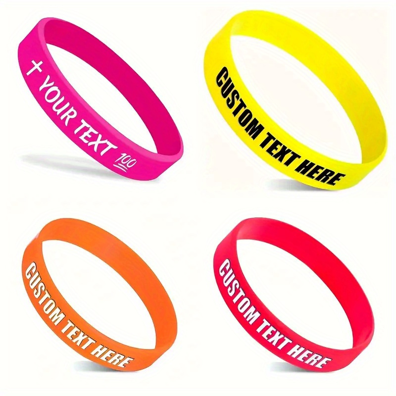72pc Custom Silicone Bracelets, Personalised Gift Set